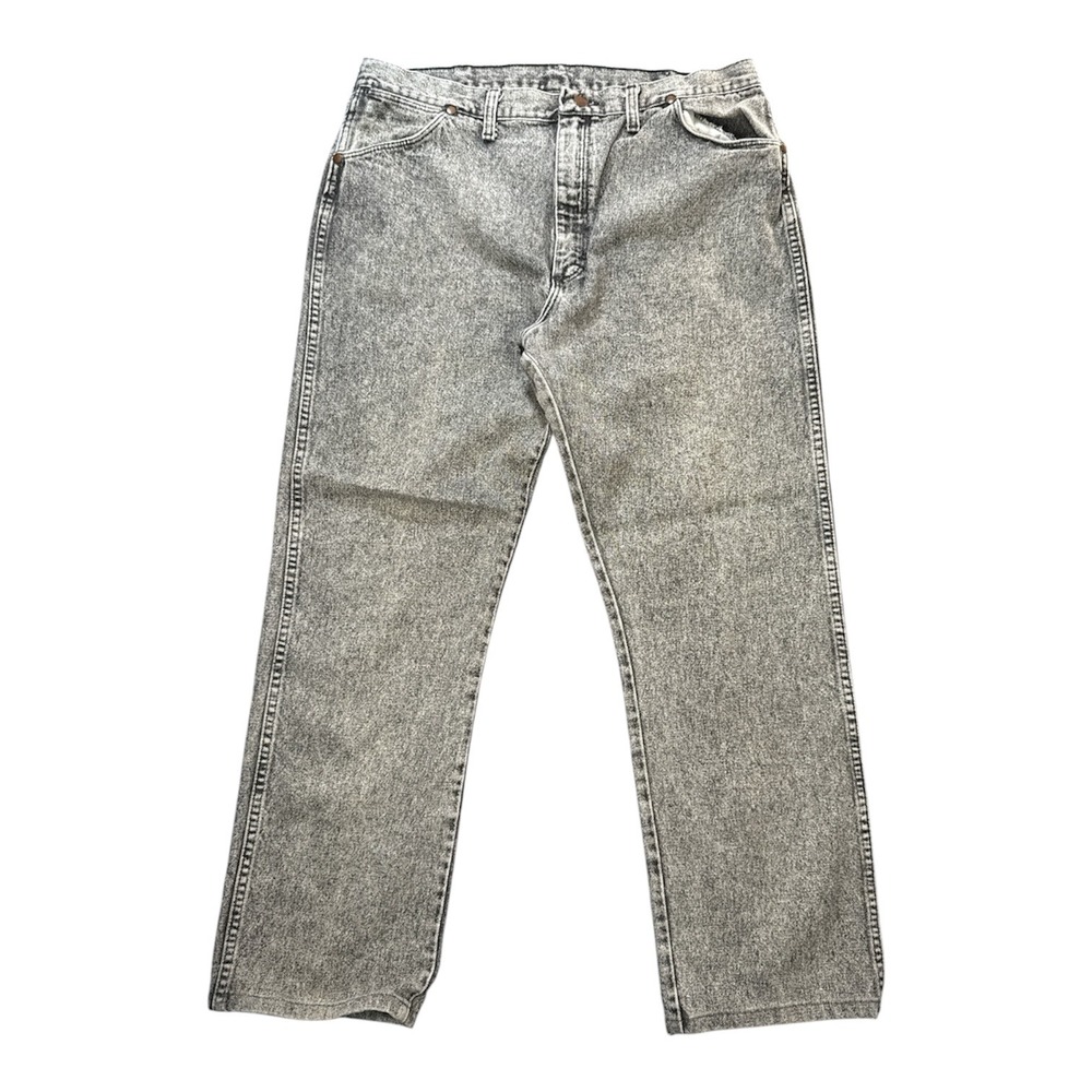Wrangler Acid Wash Denim Jeans Mens 38x32‎ Straight Leg